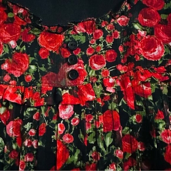 Chris McLaughlin Ruffle Pleated Floral Sleeveless Boho Dress 12 - Picture 8 of 12